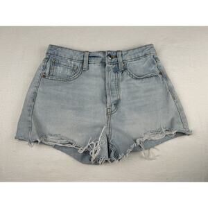 sz 0 WILD FABLE Highest Rise Denim Jean Cutoff Shorts Girls Women's Blue EUC